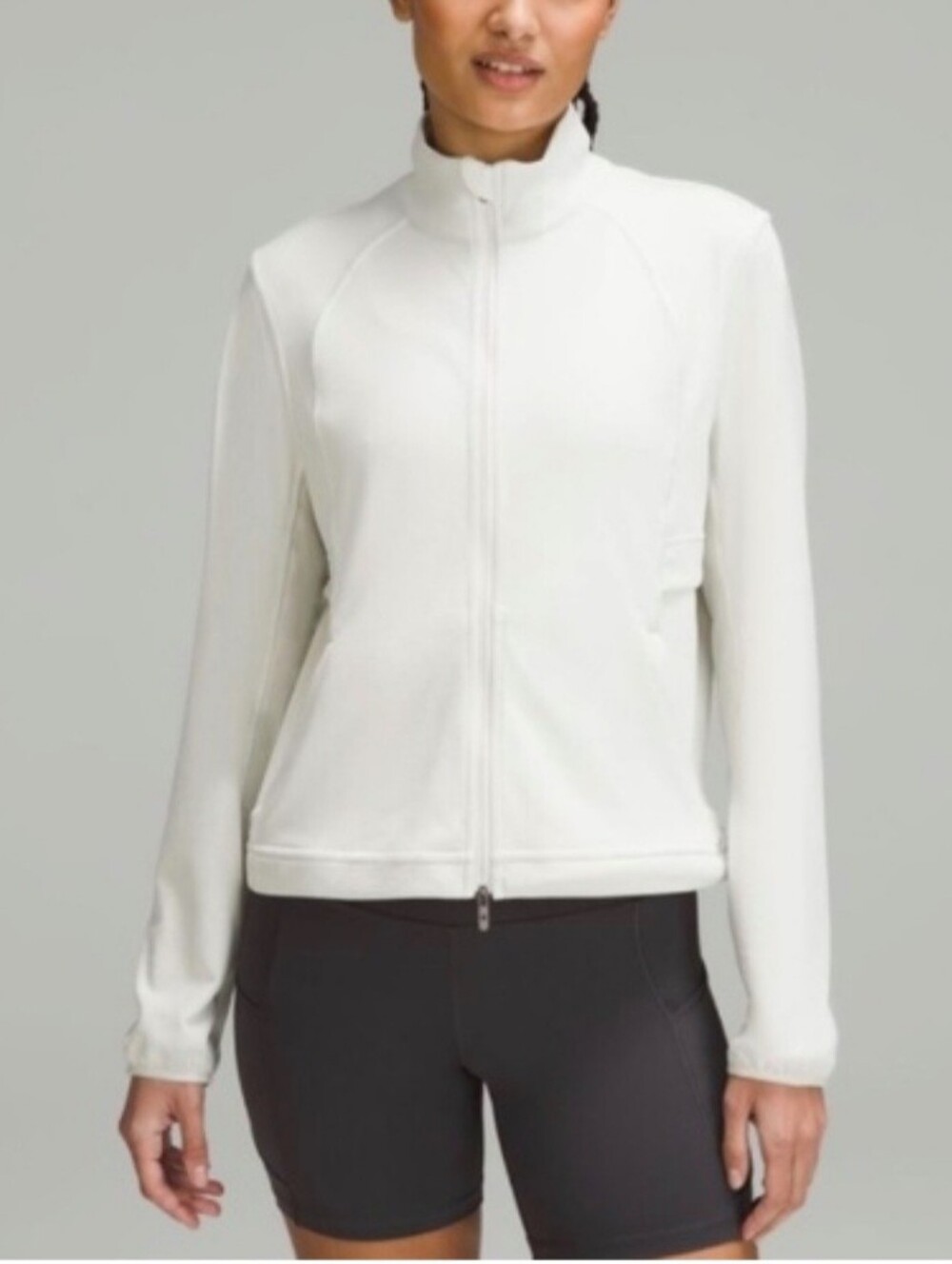 Lululemon White Ventilating UV Protection Running Full Zip Jacket 6 S